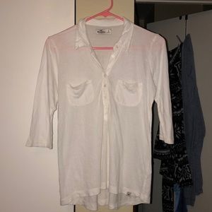 Hollister white half sleeve top